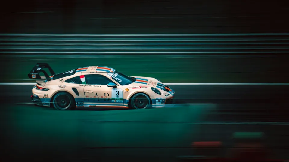 A Porsche racing car on a circuit — illustrative photograph
