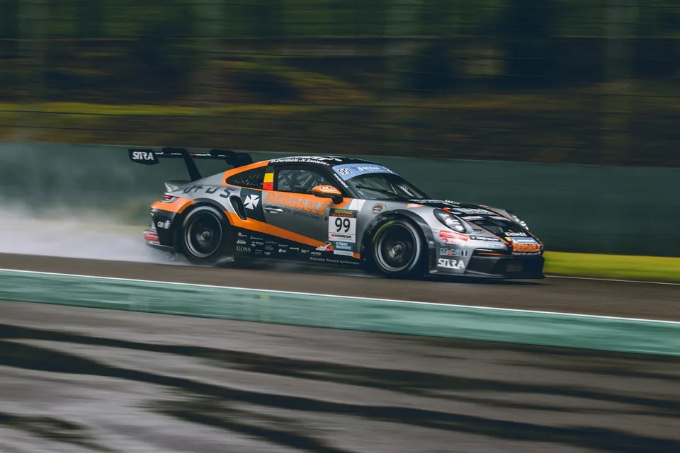A sports car on a racing circuit — illustrative photograph